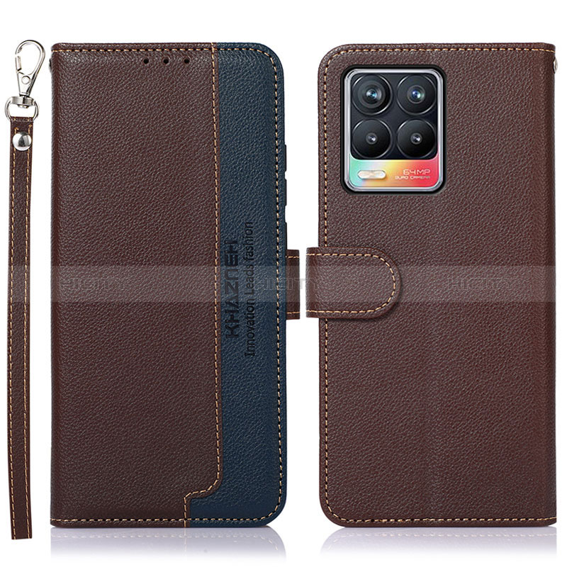 Coque Portefeuille Livre Cuir Etui Clapet A09D pour Realme 8 4G Marron Plus