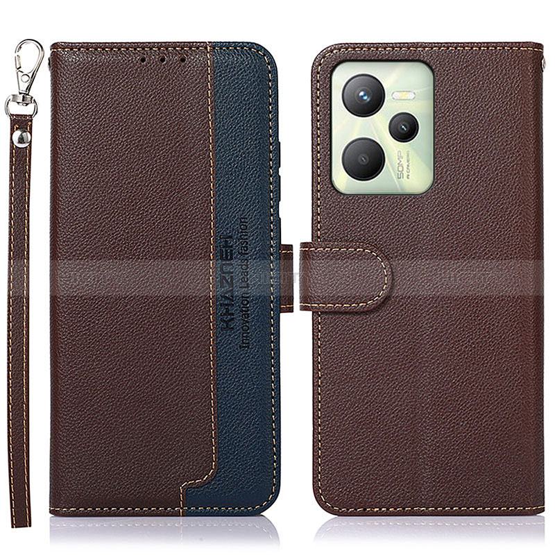 Coque Portefeuille Livre Cuir Etui Clapet A09D pour Realme C35 Marron Plus