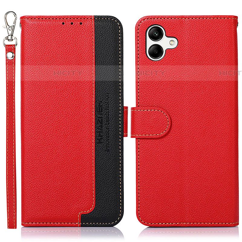 Coque Portefeuille Livre Cuir Etui Clapet A09D pour Samsung Galaxy A04E Rouge Plus