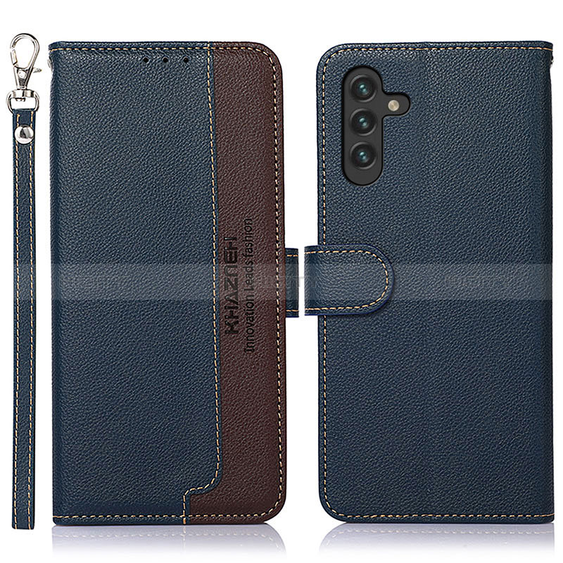 Coque Portefeuille Livre Cuir Etui Clapet A09D pour Samsung Galaxy A04s Bleu Plus