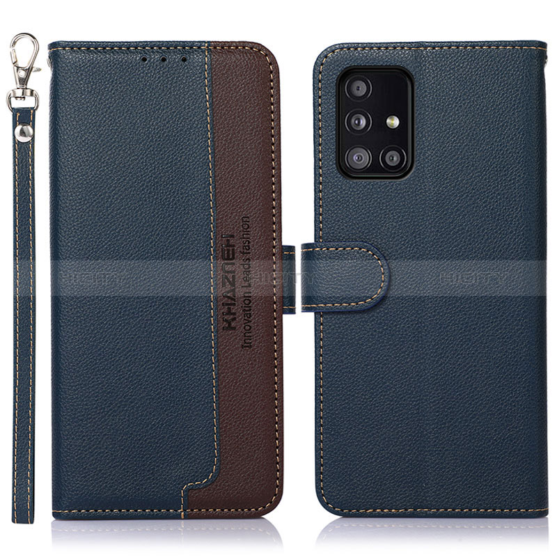 Coque Portefeuille Livre Cuir Etui Clapet A09D pour Samsung Galaxy A51 4G Bleu Plus