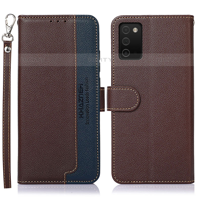 Coque Portefeuille Livre Cuir Etui Clapet A09D pour Samsung Galaxy M02s Marron Plus