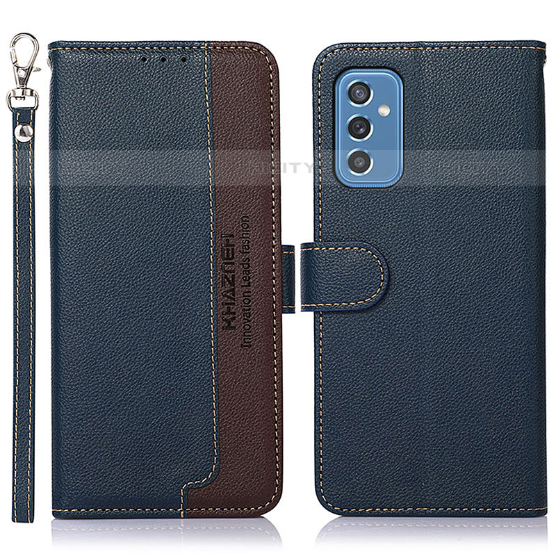 Coque Portefeuille Livre Cuir Etui Clapet A09D pour Samsung Galaxy M52 5G Bleu Plus