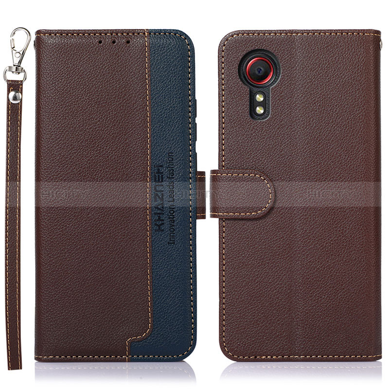 Coque Portefeuille Livre Cuir Etui Clapet A09D pour Samsung Galaxy XCover 5 SM-G525F Marron Plus