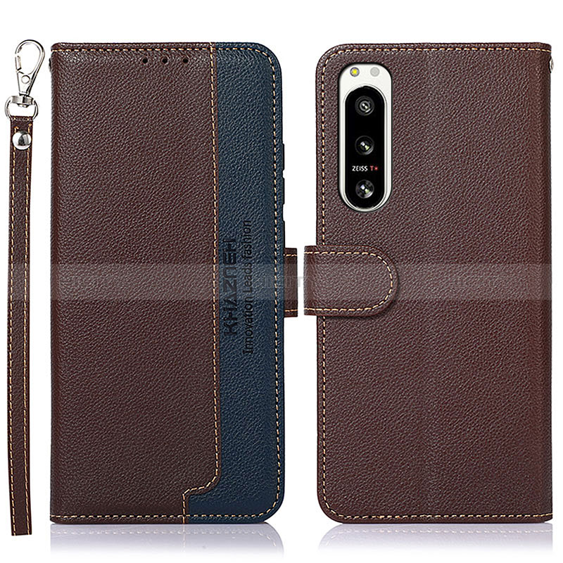 Coque Portefeuille Livre Cuir Etui Clapet A09D pour Sony Xperia 5 IV Marron Plus