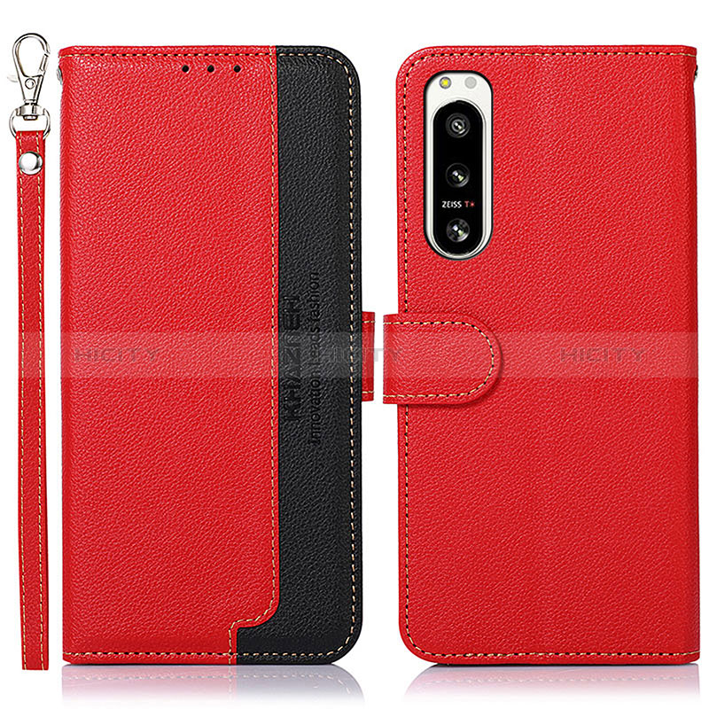 Coque Portefeuille Livre Cuir Etui Clapet A09D pour Sony Xperia 5 IV Rouge Plus