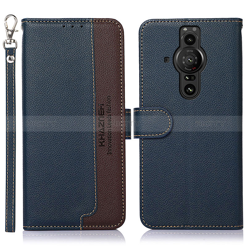 Coque Portefeuille Livre Cuir Etui Clapet A09D pour Sony Xperia PRO-I Bleu Plus