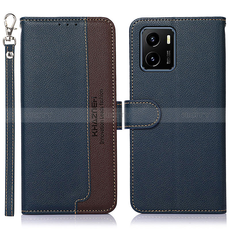 Coque Portefeuille Livre Cuir Etui Clapet A09D pour Vivo Y15C Bleu Plus