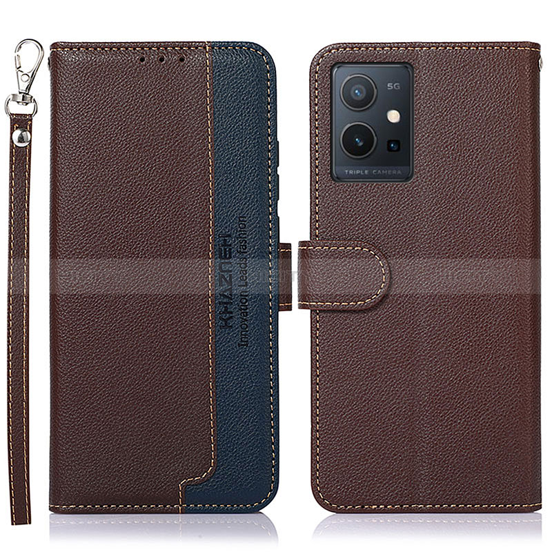 Coque Portefeuille Livre Cuir Etui Clapet A09D pour Vivo Y30 5G Marron Plus