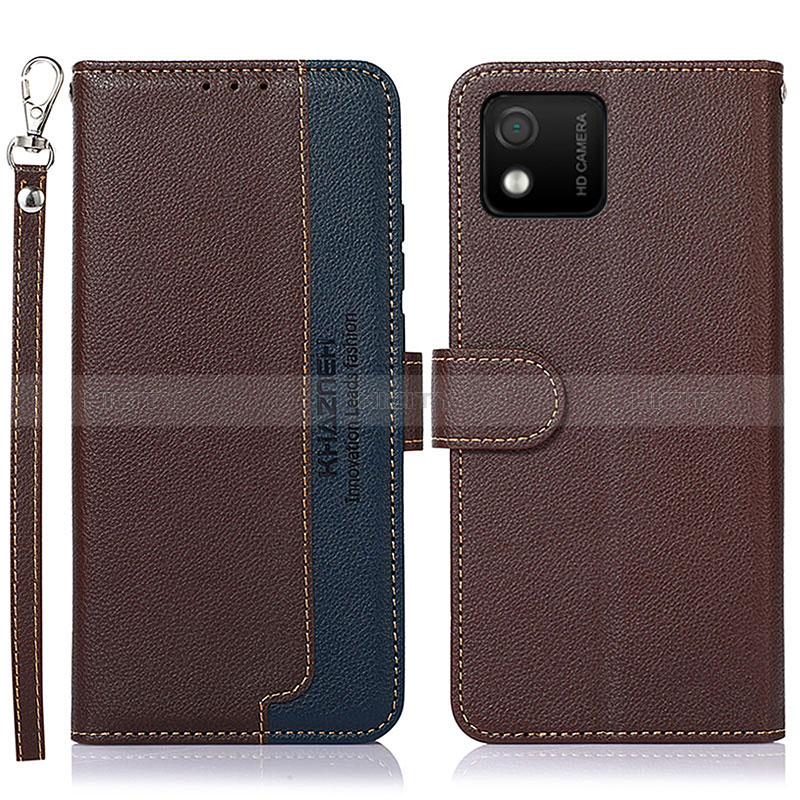 Coque Portefeuille Livre Cuir Etui Clapet A09D pour Wiko Y52 Marron Plus