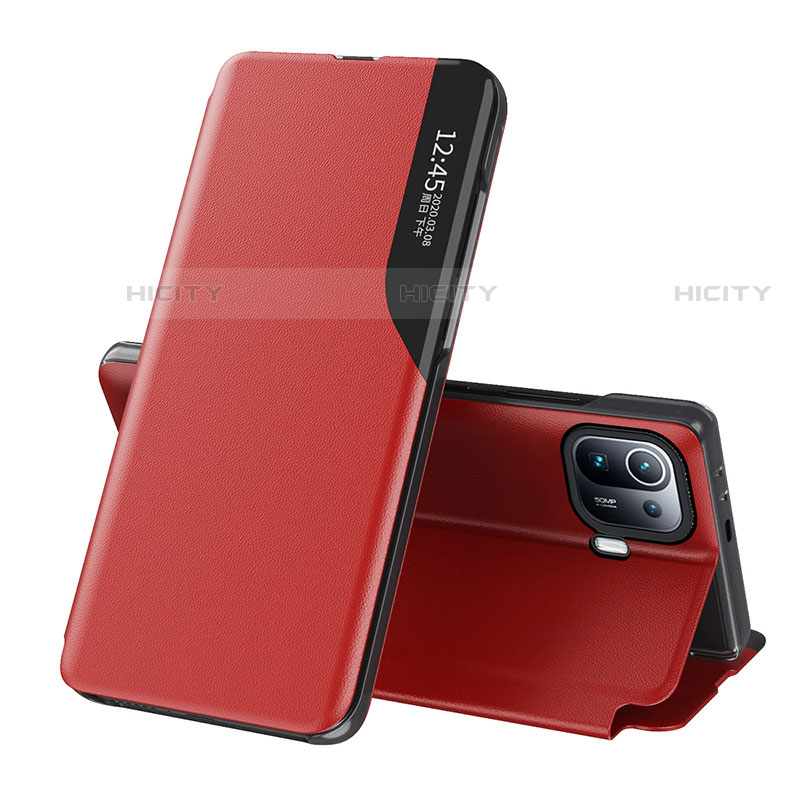 Coque Portefeuille Livre Cuir Etui Clapet A09D pour Xiaomi Mi 11 Pro 5G Rouge Plus