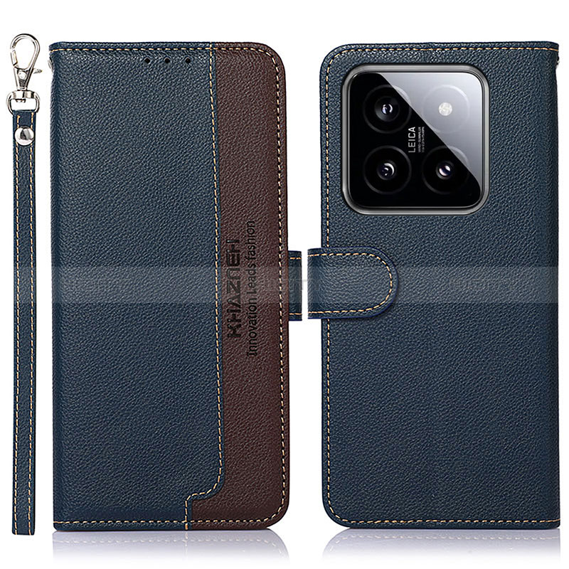 Coque Portefeuille Livre Cuir Etui Clapet A09D pour Xiaomi Mi 14 Pro 5G Bleu Plus