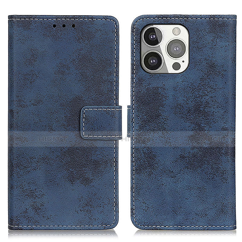 Coque Portefeuille Livre Cuir Etui Clapet A10 pour Apple iPhone 13 Pro Max Bleu Plus