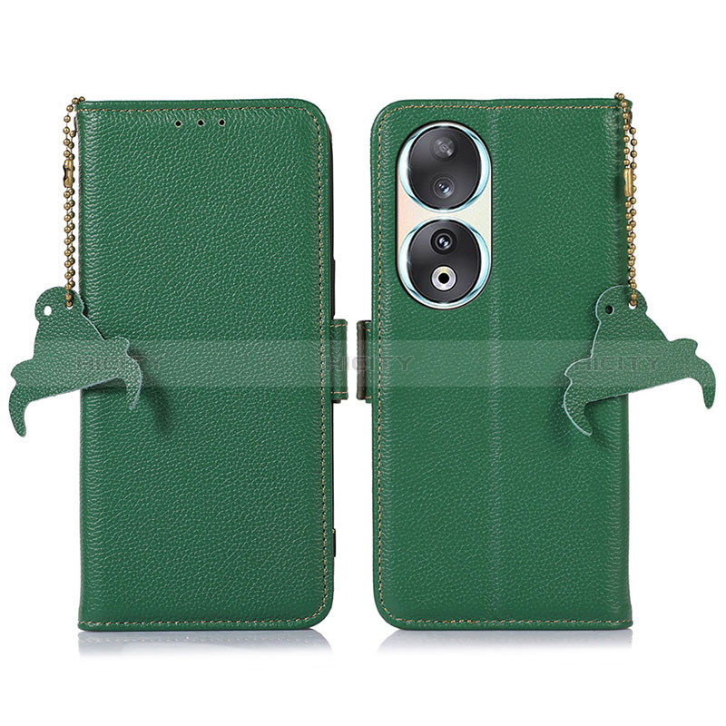 Coque Portefeuille Livre Cuir Etui Clapet A10D pour Huawei Honor 90 5G Vert Plus