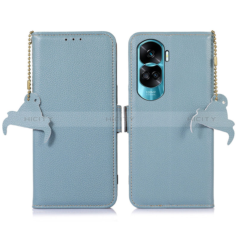 Coque Portefeuille Livre Cuir Etui Clapet A10D pour Huawei Honor 90 Lite 5G Bleu Clair Plus