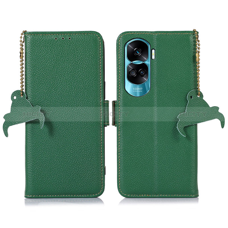 Coque Portefeuille Livre Cuir Etui Clapet A10D pour Huawei Honor 90 Lite 5G Vert Plus