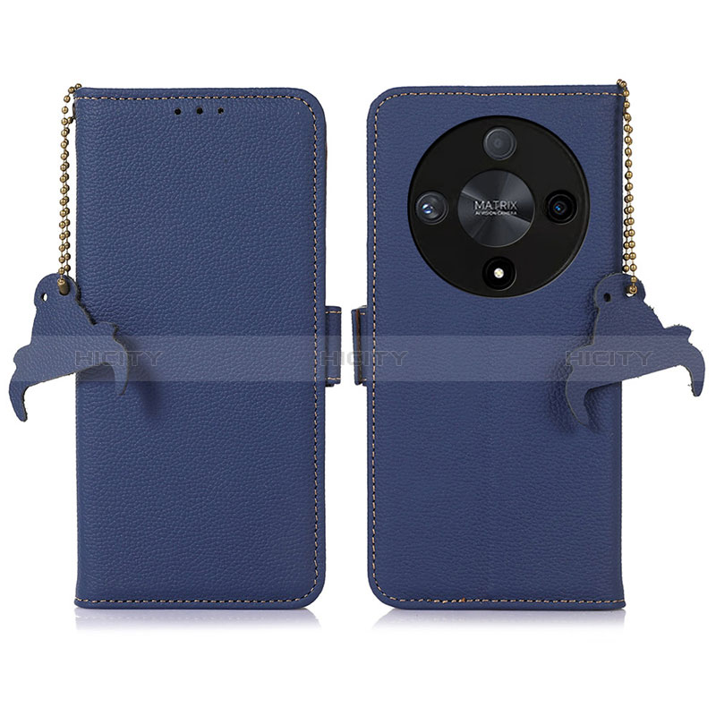 Coque Portefeuille Livre Cuir Etui Clapet A10D pour Huawei Honor Magic6 Lite 5G Bleu Plus