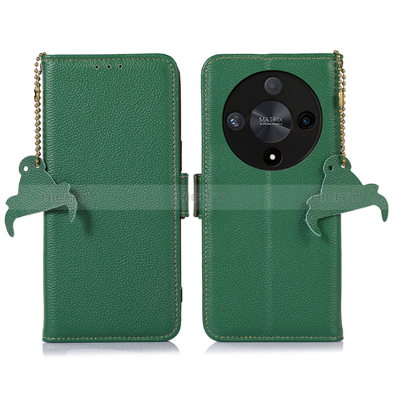 Coque Portefeuille Livre Cuir Etui Clapet A10D pour Huawei Honor Magic6 Lite 5G Vert Plus