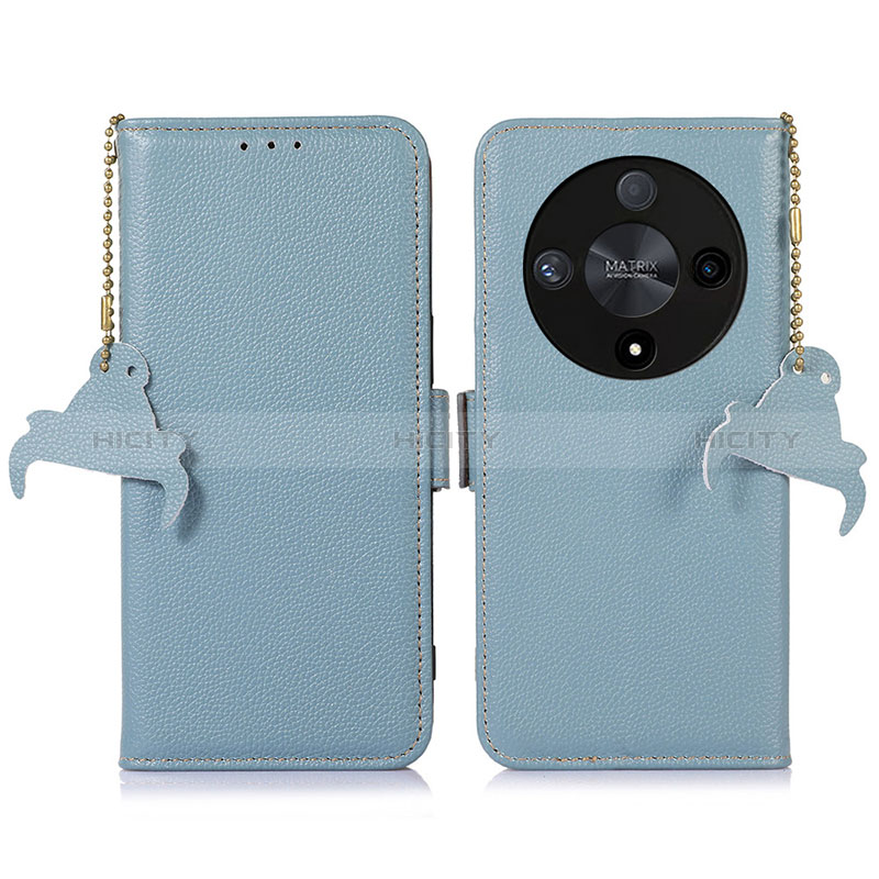 Coque Portefeuille Livre Cuir Etui Clapet A10D pour Huawei Honor X9b 5G Bleu Clair Plus