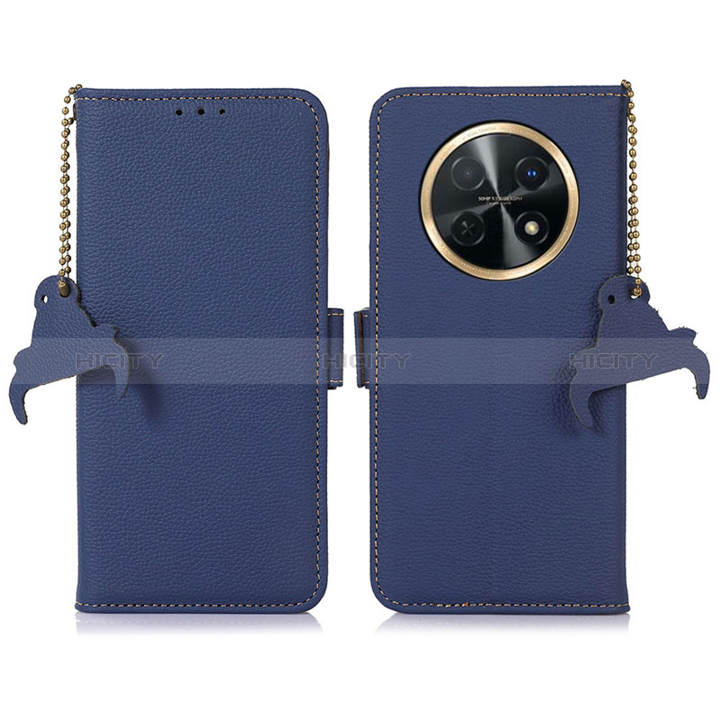 Coque Portefeuille Livre Cuir Etui Clapet A10D pour Huawei Nova Y91 Bleu Plus