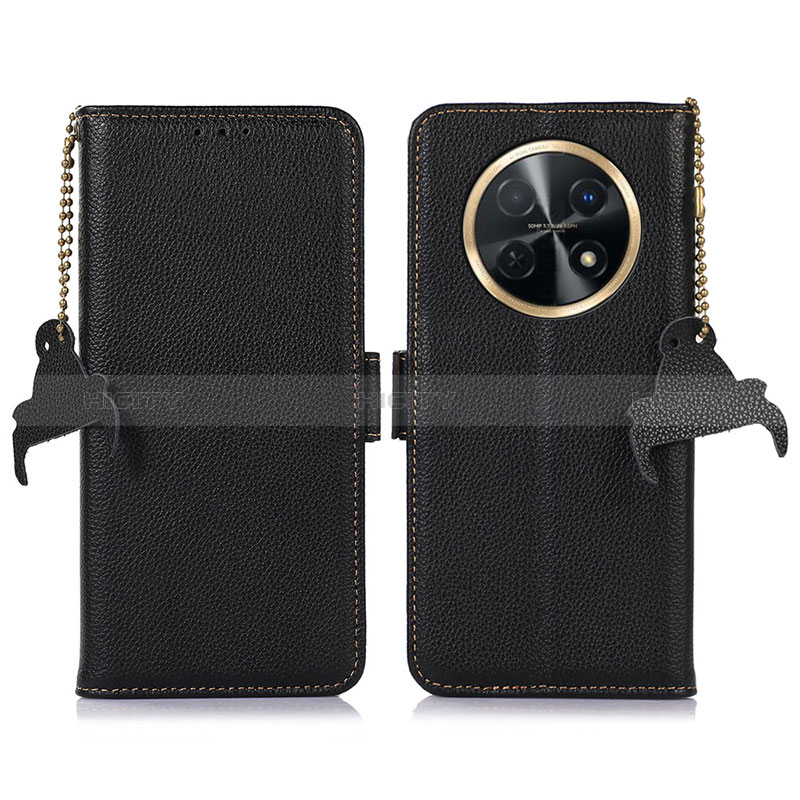 Coque Portefeuille Livre Cuir Etui Clapet A10D pour Huawei Nova Y91 Noir Plus