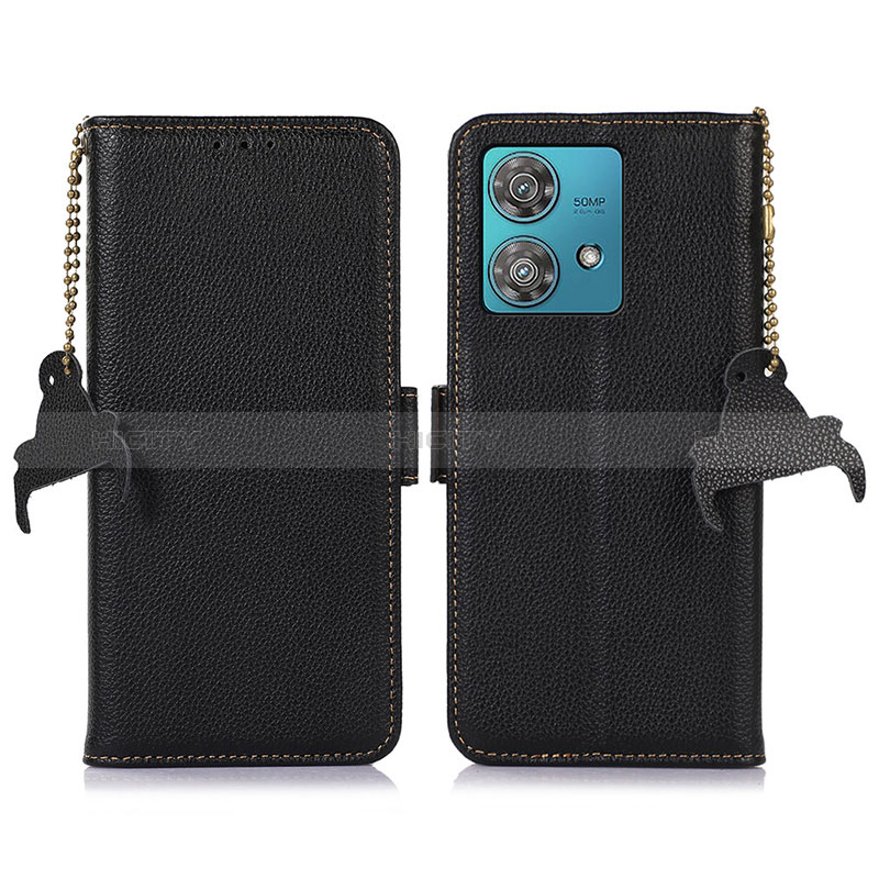 Coque Portefeuille Livre Cuir Etui Clapet A10D pour Motorola Moto Edge 40 Neo 5G Noir Plus