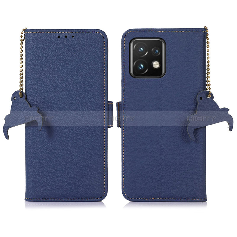 Coque Portefeuille Livre Cuir Etui Clapet A10D pour Motorola Moto Edge 40 Pro 5G Bleu Plus