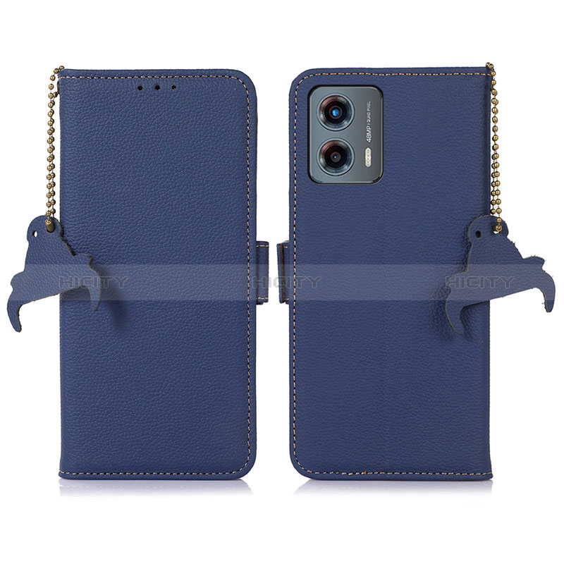 Coque Portefeuille Livre Cuir Etui Clapet A10D pour Motorola Moto G 5G (2023) Bleu Plus