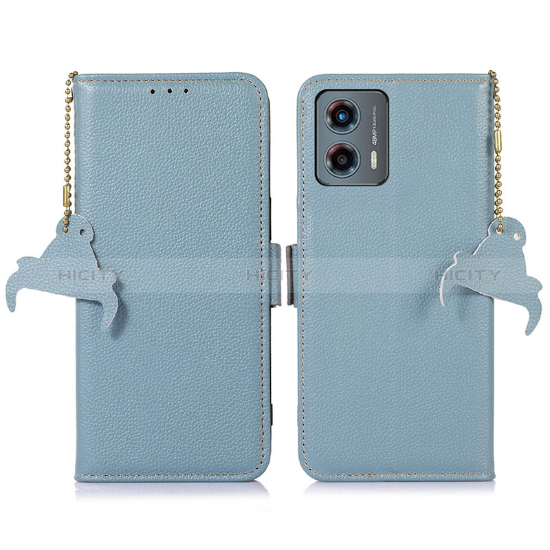 Coque Portefeuille Livre Cuir Etui Clapet A10D pour Motorola Moto G 5G (2023) Bleu Clair Plus