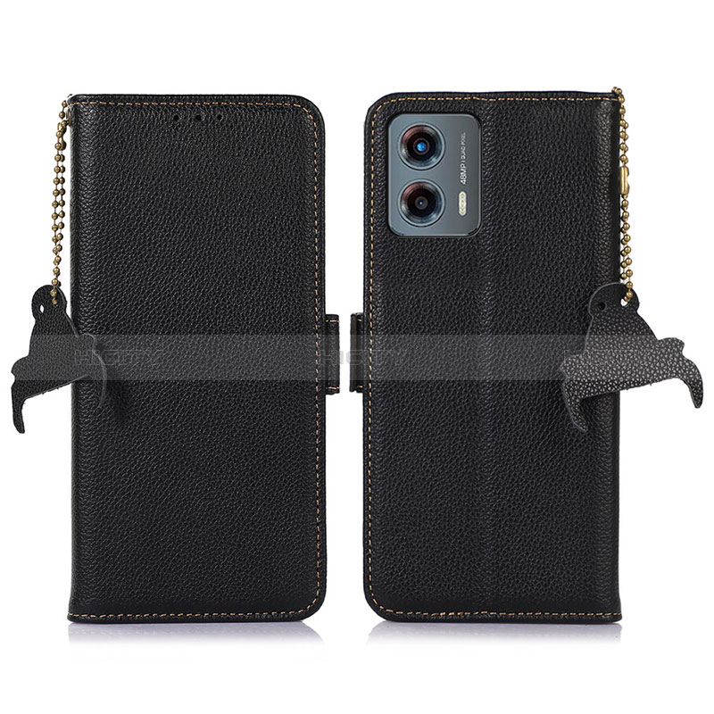 Coque Portefeuille Livre Cuir Etui Clapet A10D pour Motorola Moto G 5G (2023) Noir Plus