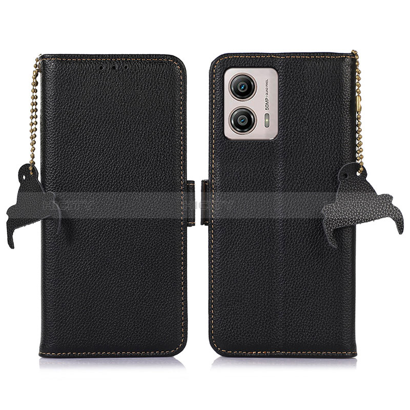 Coque Portefeuille Livre Cuir Etui Clapet A10D pour Motorola Moto G53j 5G Noir Plus