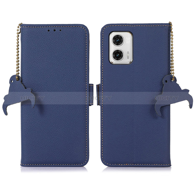 Coque Portefeuille Livre Cuir Etui Clapet A10D pour Motorola Moto G73 5G Bleu Plus