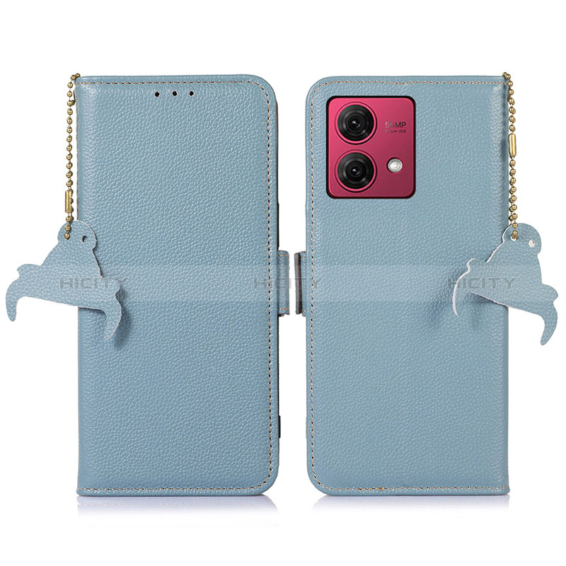 Coque Portefeuille Livre Cuir Etui Clapet A10D pour Motorola Moto G84 5G Bleu Clair Plus