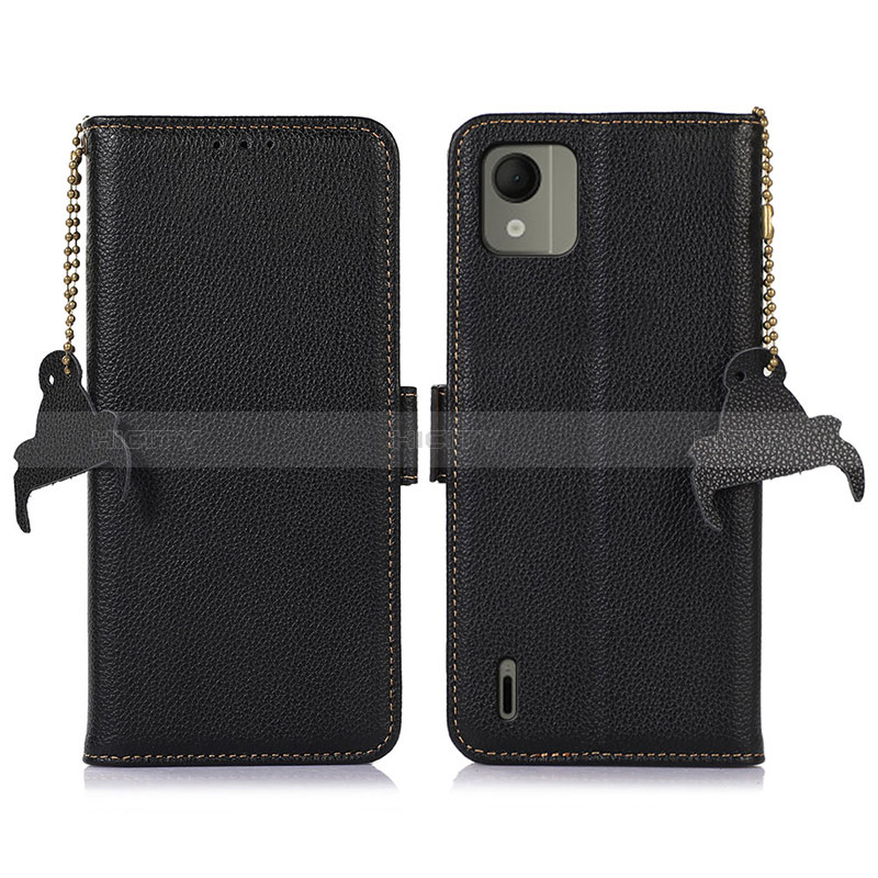 Coque Portefeuille Livre Cuir Etui Clapet A10D pour Nokia C110 Noir Plus