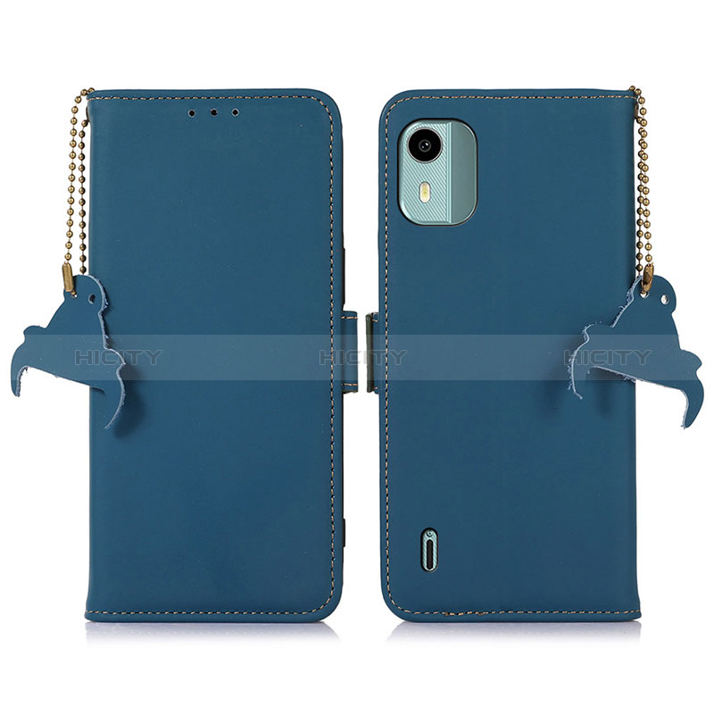 Coque Portefeuille Livre Cuir Etui Clapet A10D pour Nokia C12 Bleu Plus