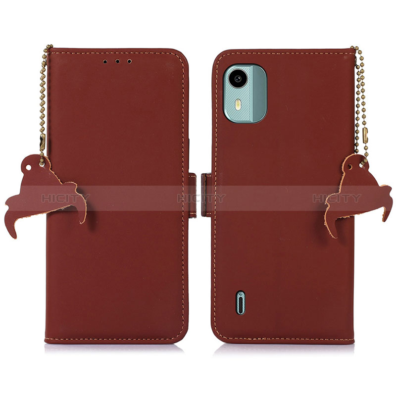 Coque Portefeuille Livre Cuir Etui Clapet A10D pour Nokia C12 Marron Plus