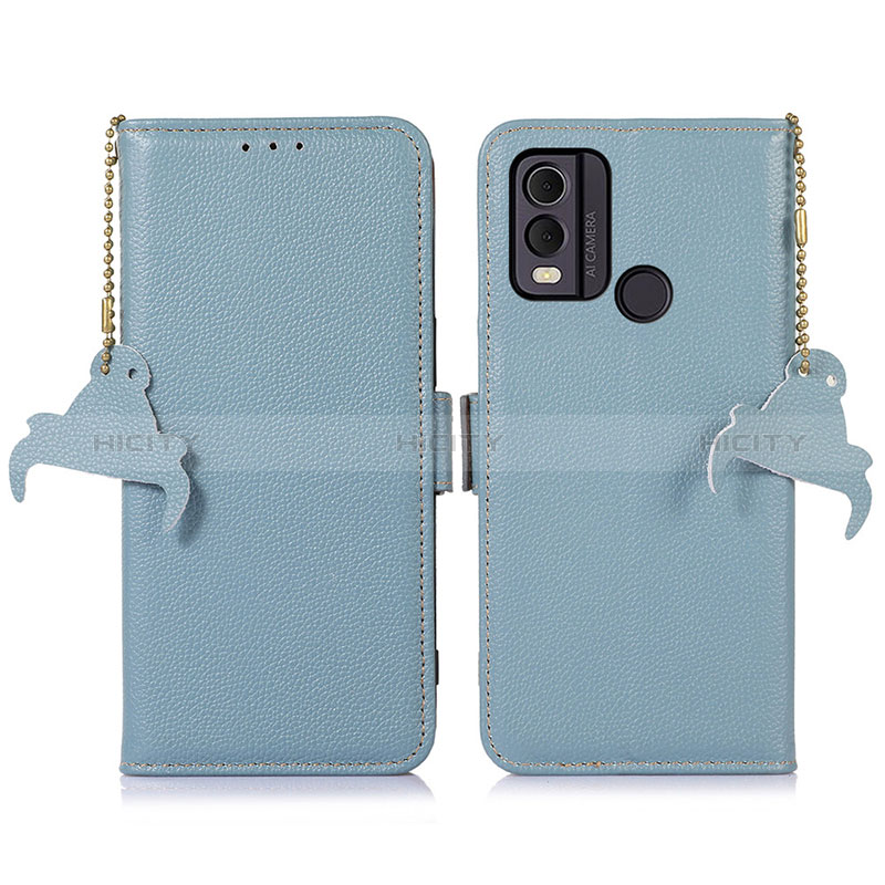 Coque Portefeuille Livre Cuir Etui Clapet A10D pour Nokia C22 Bleu Clair Plus