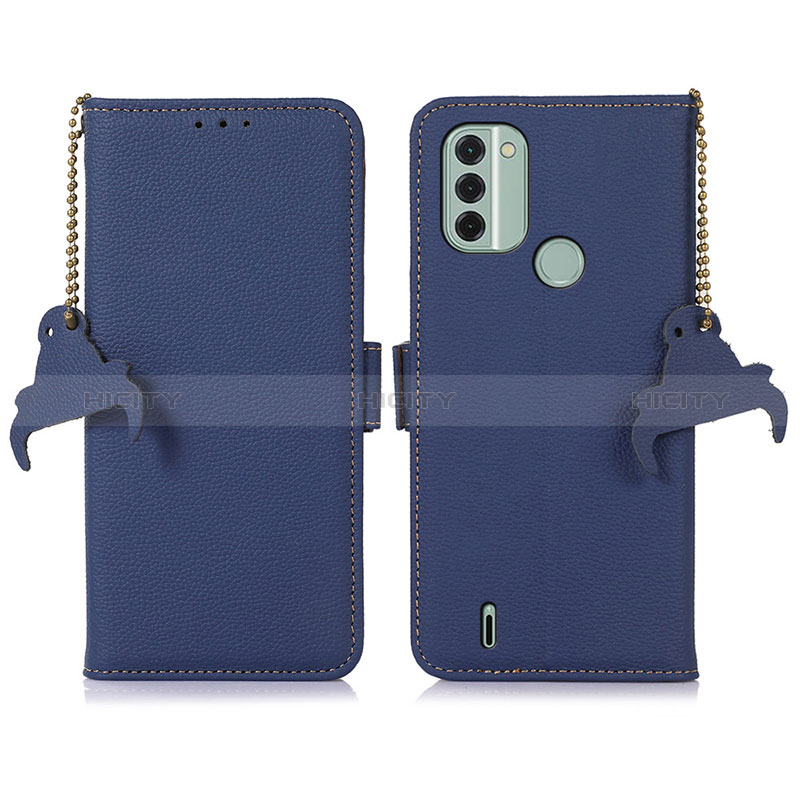 Coque Portefeuille Livre Cuir Etui Clapet A10D pour Nokia C31 Bleu Plus