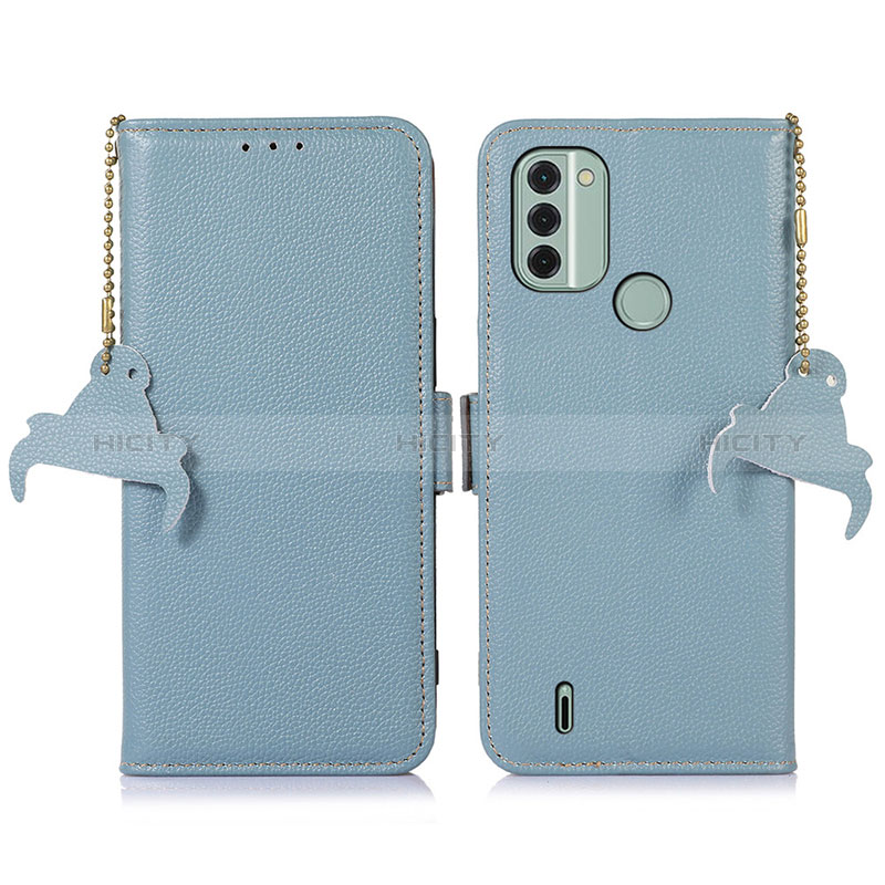 Coque Portefeuille Livre Cuir Etui Clapet A10D pour Nokia C31 Bleu Clair Plus