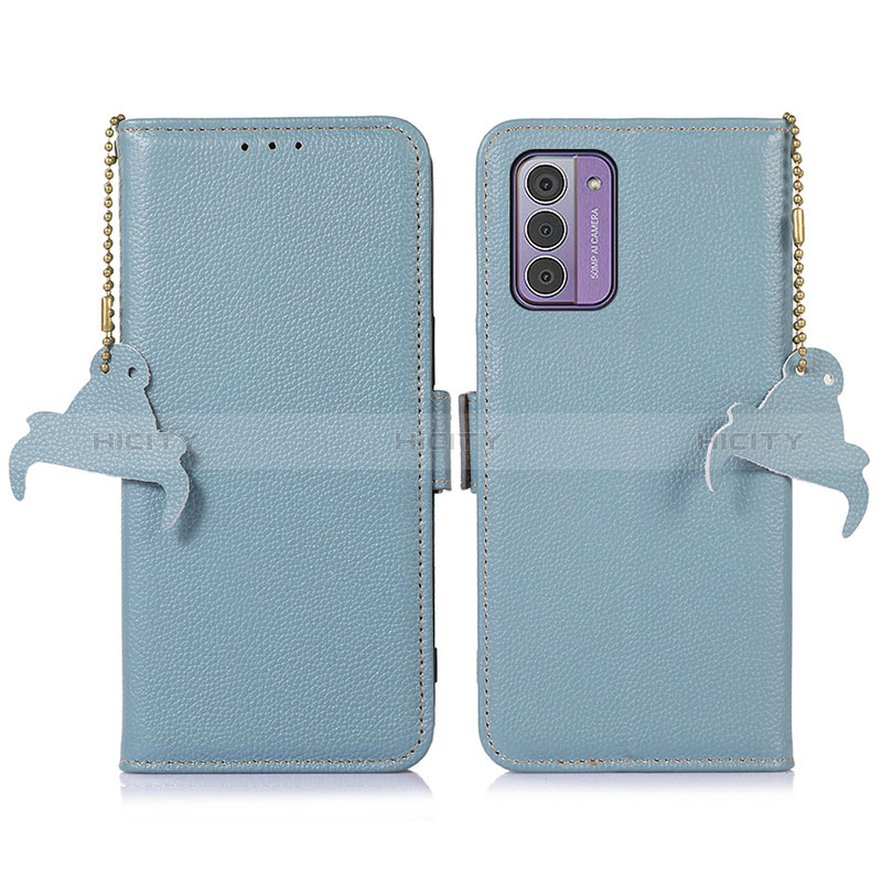 Coque Portefeuille Livre Cuir Etui Clapet A10D pour Nokia G42 5G Bleu Clair Plus