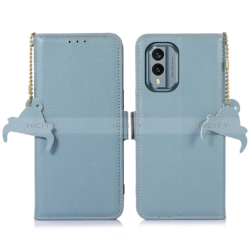 Coque Portefeuille Livre Cuir Etui Clapet A10D pour Nokia X30 5G Bleu Clair Plus