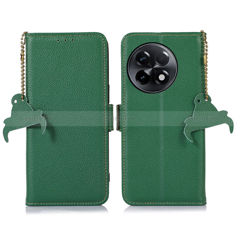 Coque Portefeuille Livre Cuir Etui Clapet A10D pour OnePlus 11R 5G Vert Plus