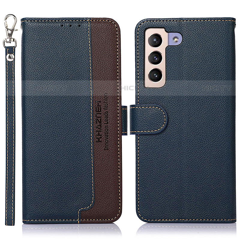 Coque Portefeuille Livre Cuir Etui Clapet A10D pour Samsung Galaxy S21 5G Bleu Plus