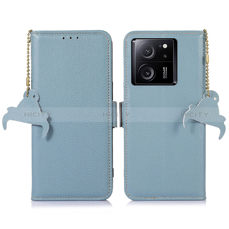 Coque Portefeuille Livre Cuir Etui Clapet A10D pour Xiaomi Mi 13T 5G Bleu Clair Plus