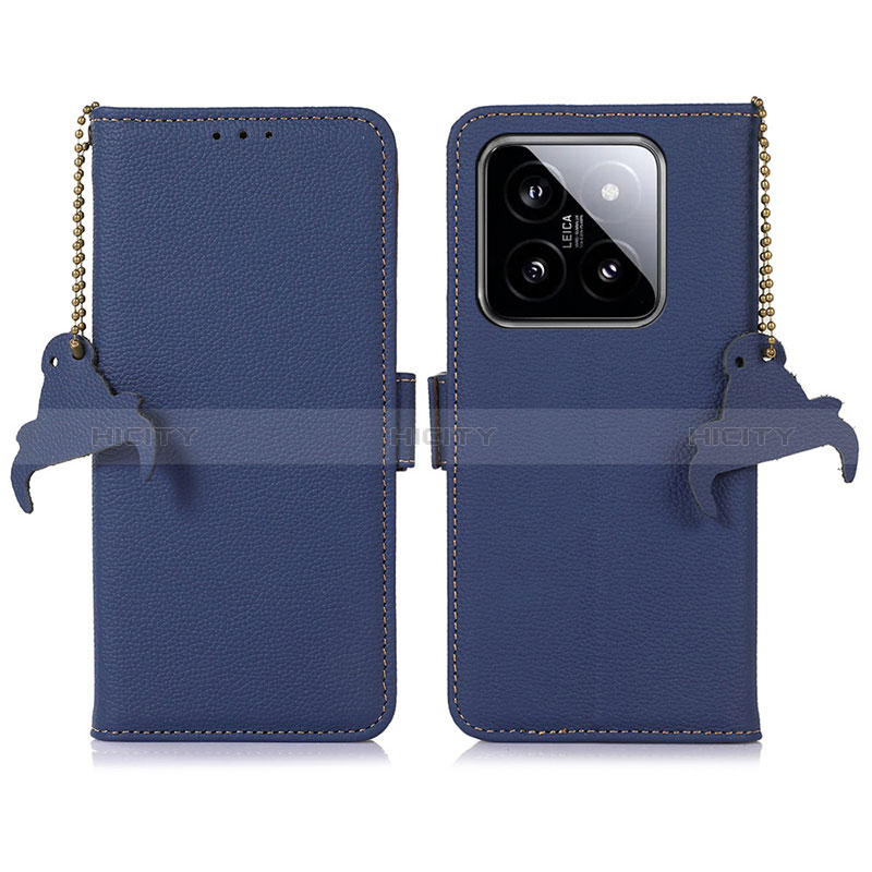 Coque Portefeuille Livre Cuir Etui Clapet A10D pour Xiaomi Mi 14 5G Bleu Plus