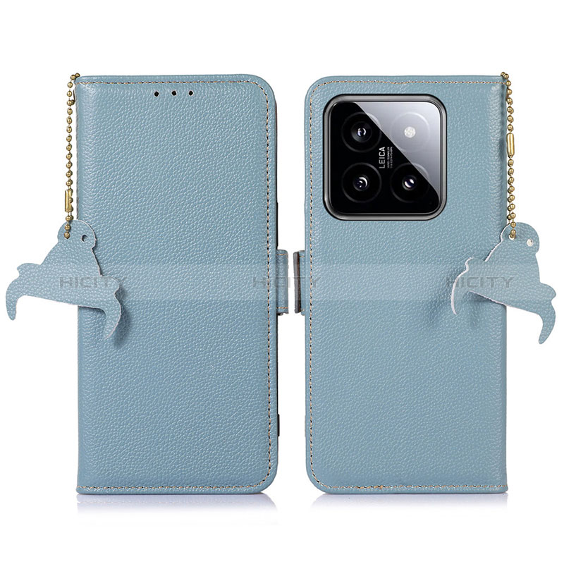 Coque Portefeuille Livre Cuir Etui Clapet A10D pour Xiaomi Mi 14 5G Bleu Clair Plus