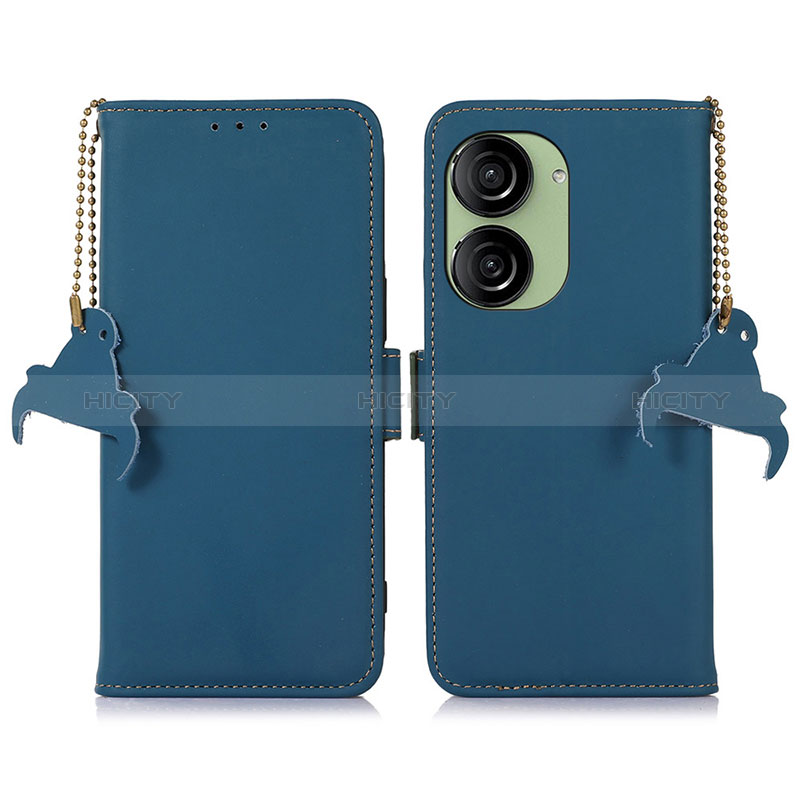 Coque Portefeuille Livre Cuir Etui Clapet A11D pour Asus ZenFone 10 Bleu Plus