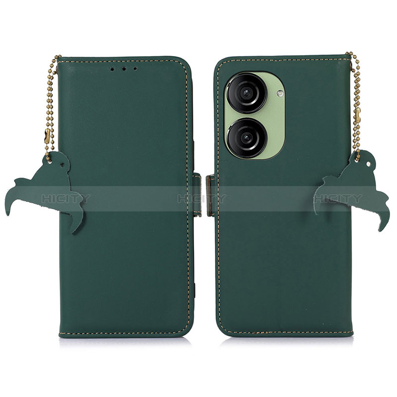 Coque Portefeuille Livre Cuir Etui Clapet A11D pour Asus ZenFone 10 Vert Plus