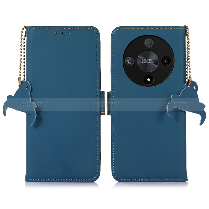 Coque Portefeuille Livre Cuir Etui Clapet A11D pour Huawei Honor Magic6 Lite 5G Bleu Plus