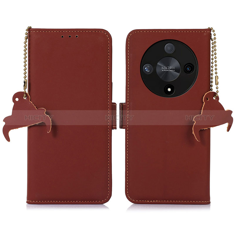 Coque Portefeuille Livre Cuir Etui Clapet A11D pour Huawei Honor Magic6 Lite 5G Marron Plus